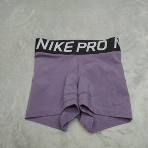 Nike Pro Compression Shorts Women XS Purple Dri-FIT Stretch Athletic Workout